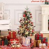 Home 3ft Christmas Tree Pre-Lit Artificial Christmas Tree with Snowflake Base, Flocked Snow 78 Warm White Lights 8 Lighting Modes, Xmas Holiday Decor - 4 of 4