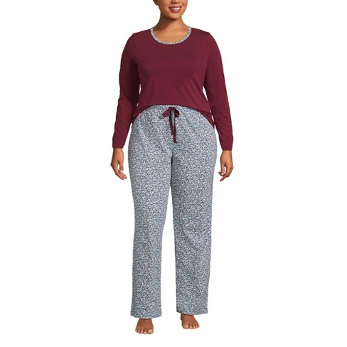 Lands' End Women's Plus Size Print Flannel Pajama Pants - 2x