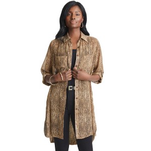 Jessica London Women's Plus Size Sheer Georgette Mega Tunic - 1 of 4