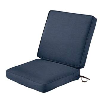44" x 20" x 3" Montlake Water-Resistant Patio Chair Cushion Heather Indigo Blue - Classic Accessories