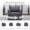 34 Wide Swivel Accent Chair, Upholstered Armchair with Plump Back Pillow for Living Room, Bedroom, Reading Corner, or Lounge Area - Beige - 4 of 4