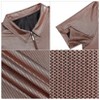 Mens Shirt Zip Polo Shirts Short Sleeve Shiny Shirt Outfits Party Costume Top - 4 of 4