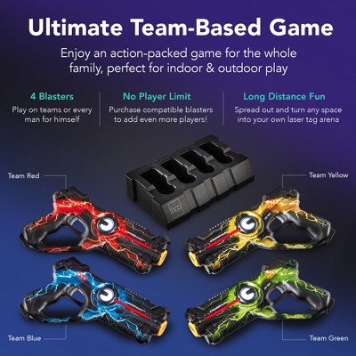 Rechargeable Laser Tag Blasters Set with Docking Station, 4 Colors