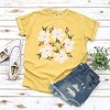 Simply Sage Market Women's Pink Flowers and Buds Short Sleeve Garment Dyed Tee - 2 of 2