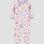 Carter's Just One You®️ Baby Girls' Floral Footed Pajama - White/Lilac Purple