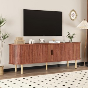 TV Stand, Modern TV Console Table with Storage Compartment and Sliding Door, Gaming Entertainment Center, for Living Room, Bedroom, Office - 1 of 4