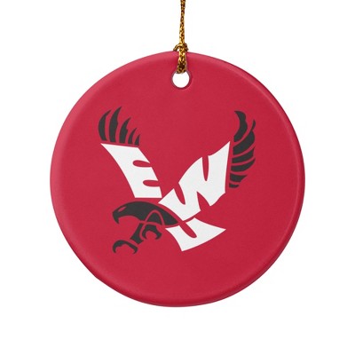 Eastern Washington University Primary Porcelain Holiday Christmas Tree Ornament