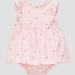 Carter's Just One You® Baby Girls' Striped Bunny Dress - Pink - 1 of 3