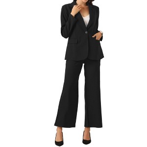 INSPIRE CHIC Women's One Button Office Work Professional Business Blazer and Pants Suit Set - 1 of 4