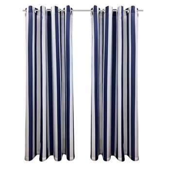 Set of 2 Bimini Striped Grommet Top Curtain Panels - Outdoor Décor