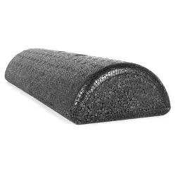 CanDo Black Composite High-Density Foam Rollers for Muscle Restoration Massage Therapy Sport Recovery and Physical Therapy 6" x 18" Half-Round