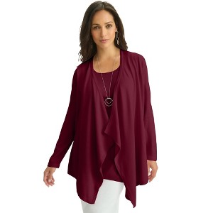 Jessica London Women's Plus Size Flyaway Cardigan - 1 of 4