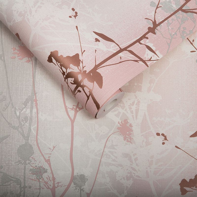 Wildflower Blush Pink Floral Trees Paste the Wall Wallpaper, 3 of 5