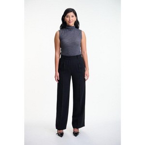 Lafidi Women’s High-Rise Wide Leg Dress Pants – Double Pleat Office Slacks with Slash & Welt Pockets - 1 of 4