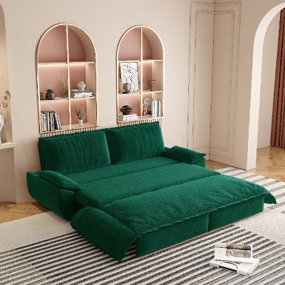 Kumasinova 3-in-1 Convertible Sleeper Sofa Bed – Queen-Size Pull-Out, Velvet Upholstered Couch with Storage Bag, Multi-Functional Loveseat Bed