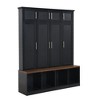CAVINAS Freestanding Coat Racks with 8 Cabinets and 4 Large Storage Compartments,Hall Tree with 4 Hooks,Entryway Furniture for Living Room,Black - 4 of 4