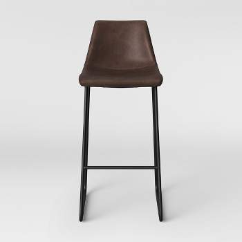 Bowden Faux Leather And Metal Barstool With Black Legs Brown - Threshold™