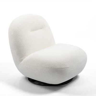 GDFStudio Cornelia Modern Swivel 29.92" H Velvet Armless L-shaped Chair