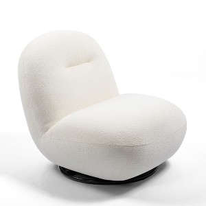 GDFStudio Cornelia Modern Swivel 29.92" H Velvet Armless L-shaped Chair - 1 of 4