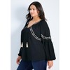 Avenue Women's Plus Size Isabelle Emb 3/4 Slv Top - 4 of 4