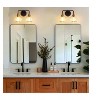 KAISITE 2 - Light Black and Gold Dimmable Bathroom Vanity Light with Globe Glass Shade - 2 of 4