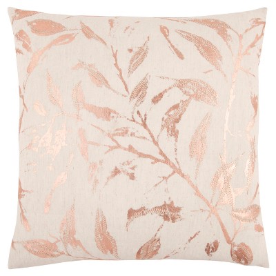 Floral Pattern Pillow Natural/Copper - Rizzy Home