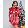 Women's Crew Neck Christmas Knit Dress, Slim - Fit Sweater Dress with Festive Patterns for Holiday Season - 4 of 4