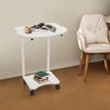 YIYIBYUS Side Table with Wheels, C Shaped End Table, Small Side Table for Couch Sofa - 2 of 4
