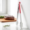 Unique Bargains Serving Tongs Lace Edge Food Tong 12-Inch Dishwasher Safe Stainless Steel Silicone 1Pcs - 2 of 3
