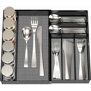 LunaLulinlk 7 Component Expandable Utensil Drawer Organizer Cutlery Tray Silverware Flatware Storage Divider - 1 of 4
