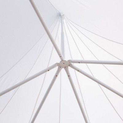 White Decagonal Outdoor Event Tent with Cathedral Windows
