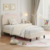 Twin Velvet Upholstered Bed Frame with Adjustable Headboard, Princess Platform Bed with Wooden Slats, No Box Spring Needed - 2 of 4