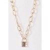 Slickblue Women's Necklace, Gold Paper Clip Chain with Padlock Pendant and Pin, Trendy and Edgy Style, 19.5" - 2 of 3