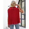 Sleeveless Tops for Women Pleated Tunic Tops Chiifon Blouse with Frill Mock Neck Flowy Dressy Casual Tank Tops （One size fits all） - 2 of 4