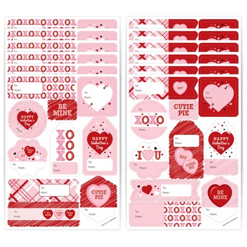 Big Dot Of Happiness Conversation Hearts - Assorted Valentine's, Valentines  Day Stickers 
