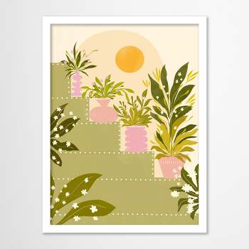 Americanflat Botanical Wall Art Room Decor - My Floral Staircase by Lunette by Parul
