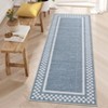 Modern Geometric Bordered Living Room Bedroom Rugs, Ultra Thin Soft Non Slip Large Carpet for Dining Room Office Classroom - 2 of 4