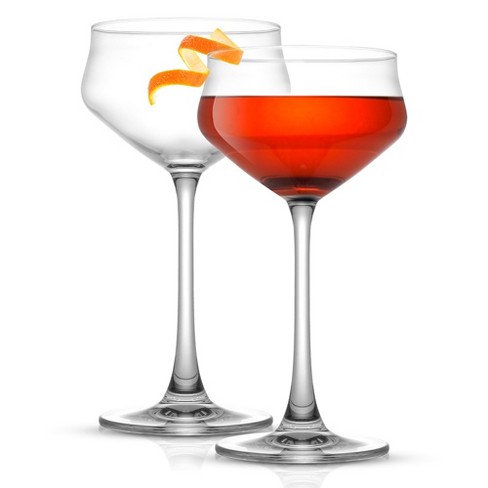 JoyJolt Elle Fluted Cylinder Martini Coupe Glass - 10 oz Ribbed Cocktail  Glasses - Set of 2