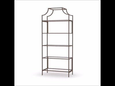 Elegant Bronze Metal & Glass 70" Luxe Display Bookcase