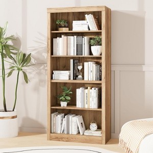 71" Tall Bookcase,Wooden Bookshelf with 5 Tiers, Open Storage, Modern Book Shelf, Floor Standing Display Shelves for Bedroom, Living Room and Office - 1 of 4