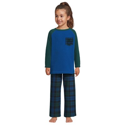 Lands' End Kids Long Sleeve Pocket Fleece Pajama Set