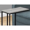 Monarch Specialties Accent Table C-Shaped End Side Snack Living Room Bedroom Metal Laminate Grey Black Contemporary Modern - 3 of 4