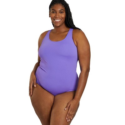 Sporti Sporti Plus Size HydroLast Chlorine Resistant Conservative Scoop Back One Piece Swimsuit Penelope 26W