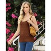 Womens Sweater Tank Tops Pointelle Knit Deep U Neck Ribbed Cuff Pullover Sweater Vest Milanese Knit Sweater - 4 of 4