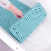 Home Mart Goods Extra Thick Long Light Blue Non-Slip Foam Bathtub Shower Mat With Suction Cups Fast Drying - 36" x 17" - 2 of 4