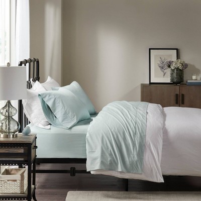 Aqua Twin Cotton Percale Sheet Set