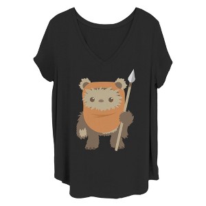 Women's Star Wars: A New Hope Cartoon Ewok Spear T-Shirt - 1 of 4