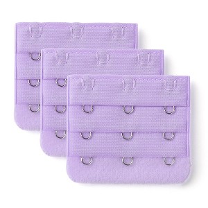 Allegra K Women's 3 Hook 3 Row Stretchy Bra Strap Extenders Hooks Bra Band - 1 of 4