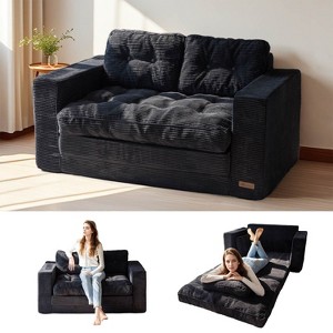 MAXYOYO Convertible Sofa Bed, Pull Out Loveseat Sleeper Sofa, 2 in 1 Folding Couch Bed - 1 of 4