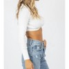 Women's UNDERBUST MOCK NECK CROP TOP - OLIVACEOUS - 4 of 4